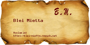 Blei Mietta névjegykártya